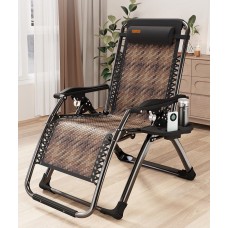 Розкладне крісло з ротангу шезлонг садовий WCG Zero Gravity 1650х660х770 мм, код: S-9-IF