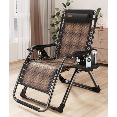 Розкладне крісло з ротангу шезлонг садовий WCG Zero Gravity 1650х660х770 мм, код: S-9-IF