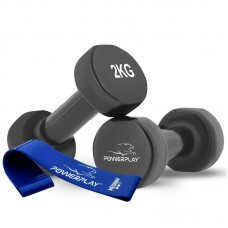 Гантелі вінілові PowerPlay 2х2 кг, чорний, код: PP_4121_2*2kg