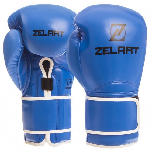 Рукавички боксерські Zelart PU 12 унцій, синий, код: BO-1391_12_BL-S52
