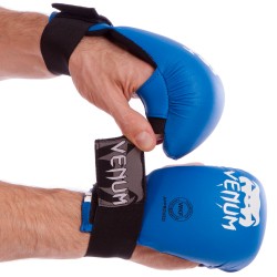 Рукавички накладки для карате Venum Mitts M синій, код: MA-5855_MBL