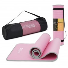 Килимок для йоги та фітнесу Cornix NBR Pink/Grey, 1830x610x10 мм, код: XR-0095