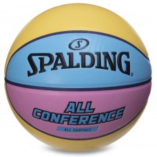 М"яч баскетбольний Spalding All Conference №7 жовтий-блакитний, код: 76896Y-S52