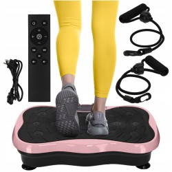 Віброплатформа для тренувань 4Fizjo Ultra+ з пультом та еспандерами, чорний-рожевий, код: P-5905973402880