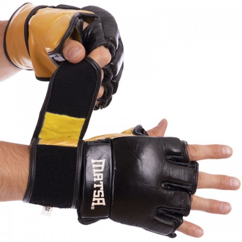 Рукавички для змішаних єдиноборств MMA Matsa XL чорний, код: ME-2010_XLBK