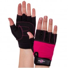 Рукавички для фітнесу Zelart S чорний-рожевий, код: SB-161726_SP
