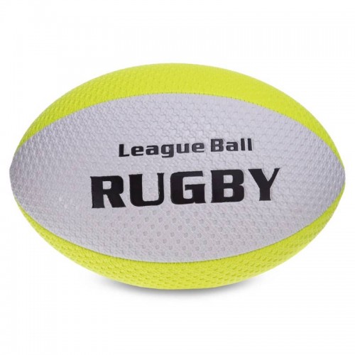 М"яч для регбі PlayGame Rugby Liga ball №9 білий-салатовий, код: RG-0391_WLG-S52 М"яч для регбі PlayGame Rugby Liga ball №9 білий-салатовий, код: RG-0391_WLG-S52