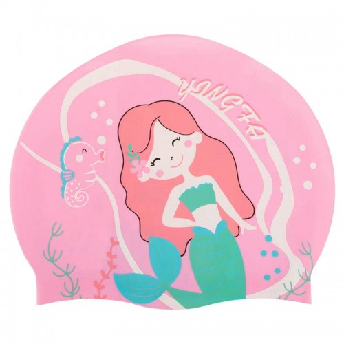 Шапочка для плавання дитяча Yingfa, рожевий-зелений, код: K0012_PG