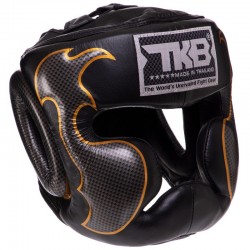 Шолом боксерський з повним захистом шкіряна Top King Empower S чорний-срібний, код: TKHGEM-01_SBKS-S52
