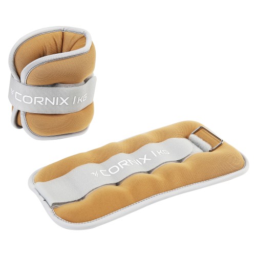 Обважнювачі-манжети для ніг та рук Cornix 2x1 кг, хакі-сірий, код: XR-0355