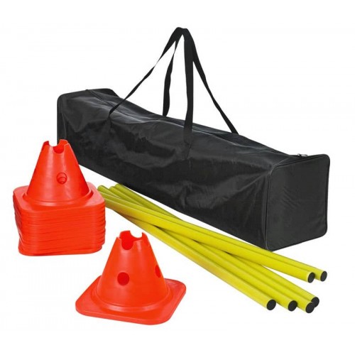 Набір для тренування Select Agility set w/cones and poles (000) 12 конусів і 6 палок, код: 5703543291526