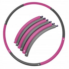 Обруч масажний Hula Hoop SportVida 900 мм, сірий-рожевий, код: SV-HK0215