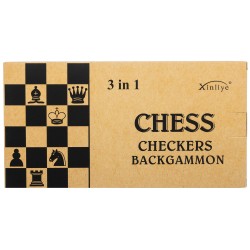 Набір настільних ігор 3 в 1 Xinliye шахи, шашки, нарди, код: W7721B Набір настільних ігор 3 в 1 Xinliye шахи, шашки, нарди, код: W7721B
