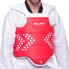 Захист корпусу та ключиці (жилет) двосторонній Zelart, розмір 0 (зріст 130), червоний-синій, код: BO-0030_0