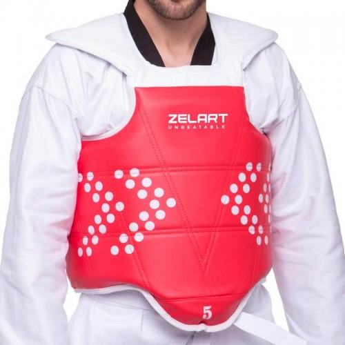 Захист корпусу та ключиці (жилет) двосторонній Zelart, розмір 0 (зріст 130), червоний-синій, код: BO-0030_0 Захист корпусу та ключиці (жилет) двосторонній Zelart, розмір 0 (зріст 130), червоний-синій, код: BO-0030_0
