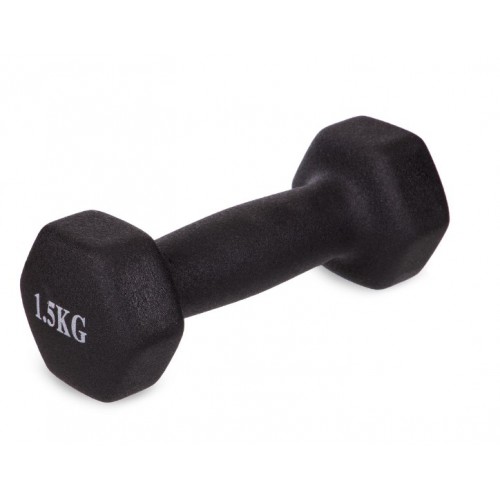 Гантель для фітнесу з неопреновим покриттям Generation Fitness FF51D4A-1.5kg, 1х1,5 кг, чорний, код: 10178-AX