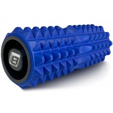 Масажний ролик EasyFit Grid Roller v.1.2 із заглушками з обох сторін 330х130 мм, синій, код: EF-2022a-BL