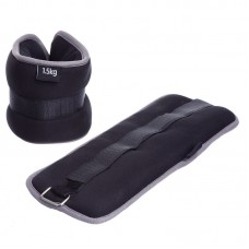 Обважнювачі-манжети для рук і ніг FitGo 2x1,5 кг, чорний-сірий, код: FI-1303-3_BKGR