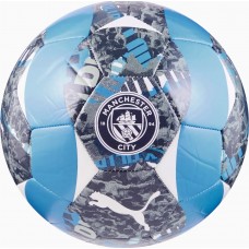 М"яч футбольний Puma MCFC Prematch Ball №5, сірий-блакитний, код: 4067984029263