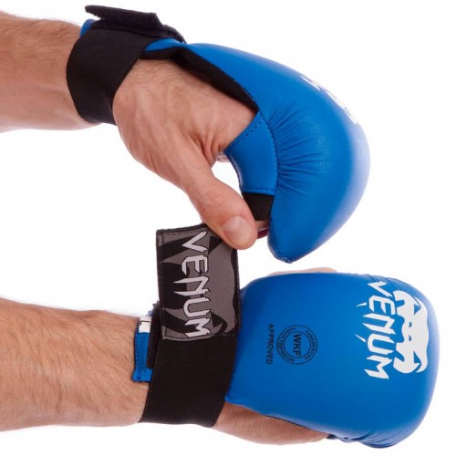 Рукавички накладки для карате Venum Mitts S синій, код: MA-5855_SBL