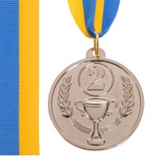 Медаль спортивна зі стрічкою SP-Sport Bowl срібло, код: C-3180_S-S52