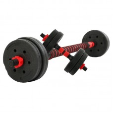 Гантелі трансформер перетворюються на штангу BioGym 3в1 10кг, чорний-червоний, код: TA-9455-10