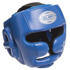 Шлем боксерский с полной защитой Zelart M, синий-серебряный, код: BO-1367_MBL-S52