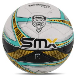 М"яч футбольний професійний Soccermax №5 PU, білий-жовтий, код: FB-5049-S52