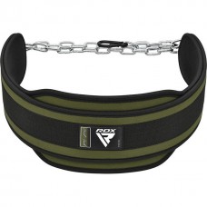 Пояс для обтяжень неопреновий з ланцюгом RDX T7 Pro Dipping Belt 2 Layer Army Green, код: WDB-T7AG