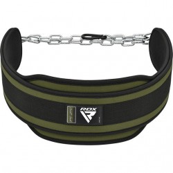Пояс для обтяжень неопреновий з ланцюгом RDX T7 Pro Dipping Belt 2 Layer Army Green, код: WDB-T7AG