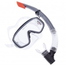 Набір для плавання маска з трубкою Zelart чорний-сірий-прозорий, код: M138-SN50-4-PVC_GR