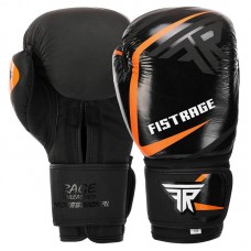 Боксерські рукавиці шкіряні Fistrage 14oz, чорний, код: VL-4279_14BK