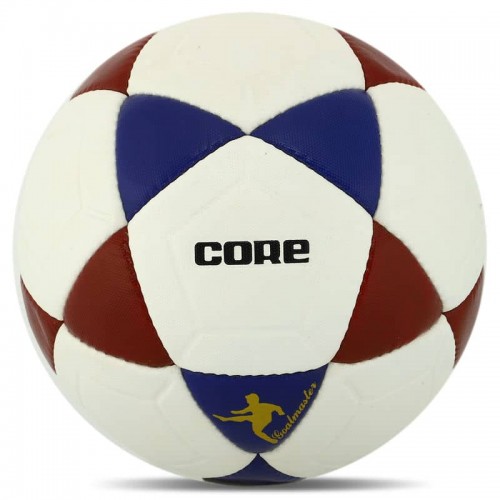 М"яч футбольний Core Briliant Super №5, білий-бордовий, код: FB-8167_WBR