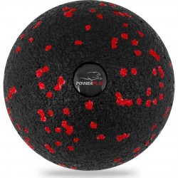 Масажний м"яч PowerPlay Epp Massage Ball 80 мм, чорний-червоний, код: PP-4350_Red_d8