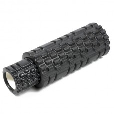 Масажний ролик EasyFit Grid Roller Double 33 см чорний код: EF-7737-4-Bk-EF