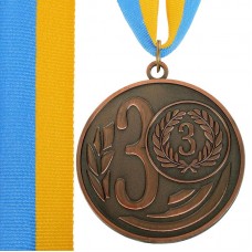 Медаль спортивна зі стрічкою PlayGame Wreath ø7см, бронзова, код: C-1489-7_B