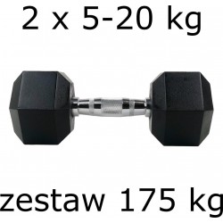 Гантельний ряд UnderFit Hex 2х5-20 кг (175 кг), код: M-10049212-IN