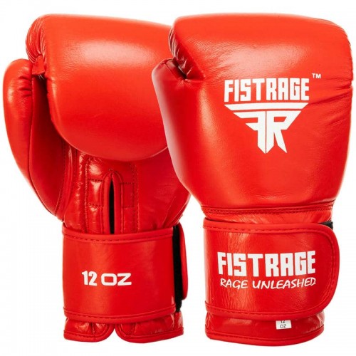 Боксерські рукавиці шкіряні Fistrage 12 унцій, червоний, код: VL-5561_12R