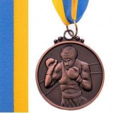 Медаль спортивна зі стрічкою PlayGame Бокс бронзова, код: C-4337_B