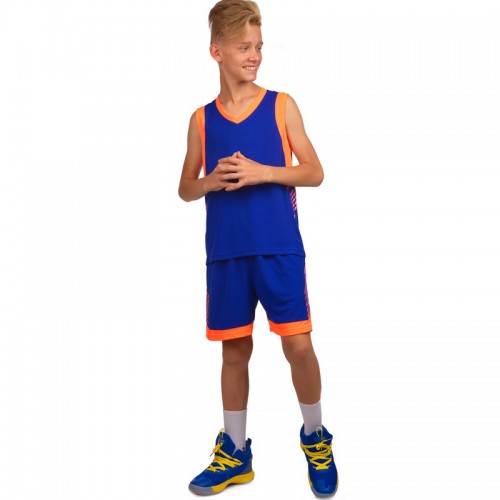 Форма баскетбольна дитяча PlayGame Lingo 3XS (ріст 130), синій-помаранчевий, код: LD-8017T_3XSBLOR-S52