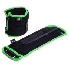 Обважнювачі-манжети для рук і ніг FitGo 2x2 кг, чорний-салатовий, код: FI-1302-4_BKLG Обважнювачі-манжети для рук і ніг FitGo 2x2 кг, чорний-салатовий, код: FI-1302-4_BKLG