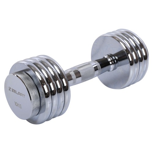 Гантель розбірна сталева хромована Zelart 1х10кг, хром, код: TA-5451-10-S52