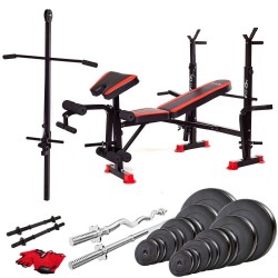 Лава тренувальна Fit-On FN-S102 + штанга та гантелі 105кг, код: 2210-0023