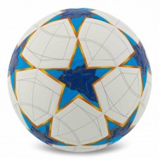 М"яч футбольний Stars PU №5, білий-синій, код: FB-7586_BL