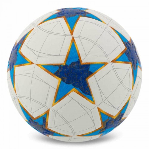 М"яч футбольний Stars PU №5, білий-синій, код: FB-7586_BL