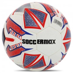 М"яч футбольний Soccermax Hybrid №5 PU, білий-червоний, код: FB-4166_WR