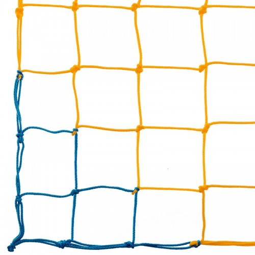 Сітка на ворота футбольні посиленої міцності вузлова PlayGame «Еліт 2,1» 7500х2550х2100 мм, жовтий-синій, 2 шт, код: SO-9565_YBL