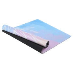 Килимок для йоги замшевий каучуковий з принтом Крило Ангела Record 1830x610x3мм, блакитний-синій, код: FI-5662-63