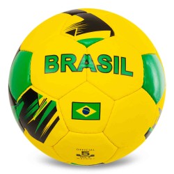 М"яч футбольний Ballonstar Brazil №5 PU, жовтий-зелений, код: FB-0047-793