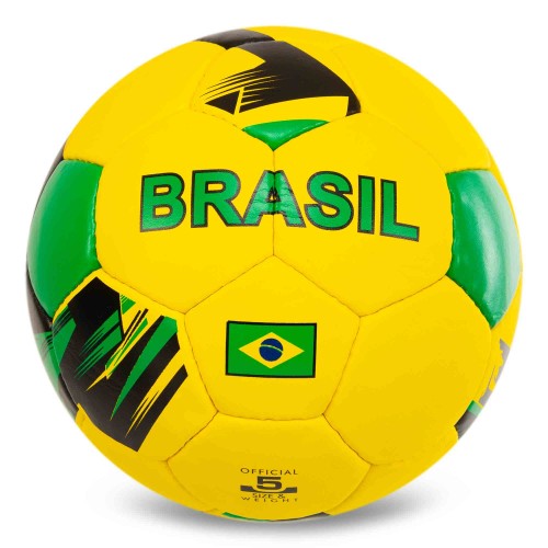 М"яч футбольний Ballonstar Brazil №5 PU, жовтий-зелений, код: FB-0047-793